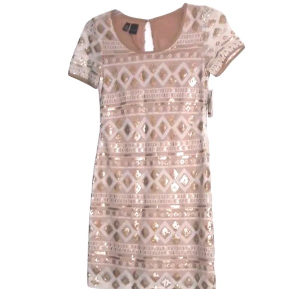 NWT Muse Sequined Cap Sleeve Dress - Picture 1 of 2